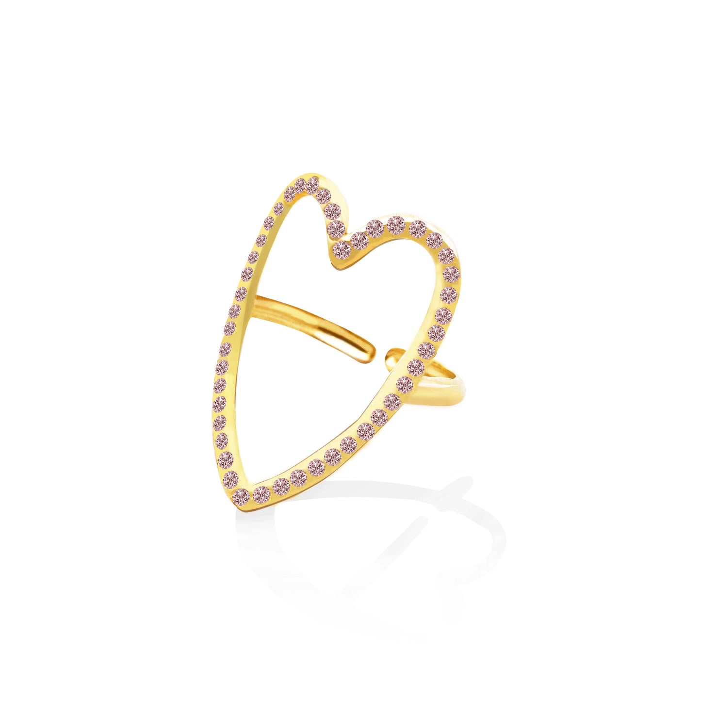 Verstelbare hartvormige ring OY24624A48 goud