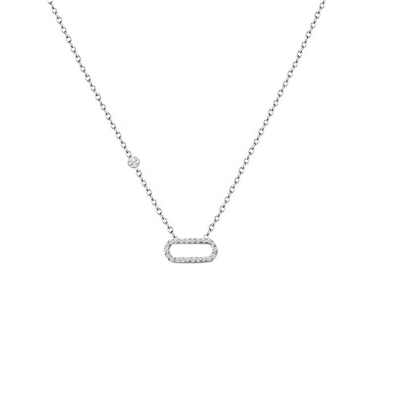 Ketting met lichtpuntje en cliphanger van strasstenen