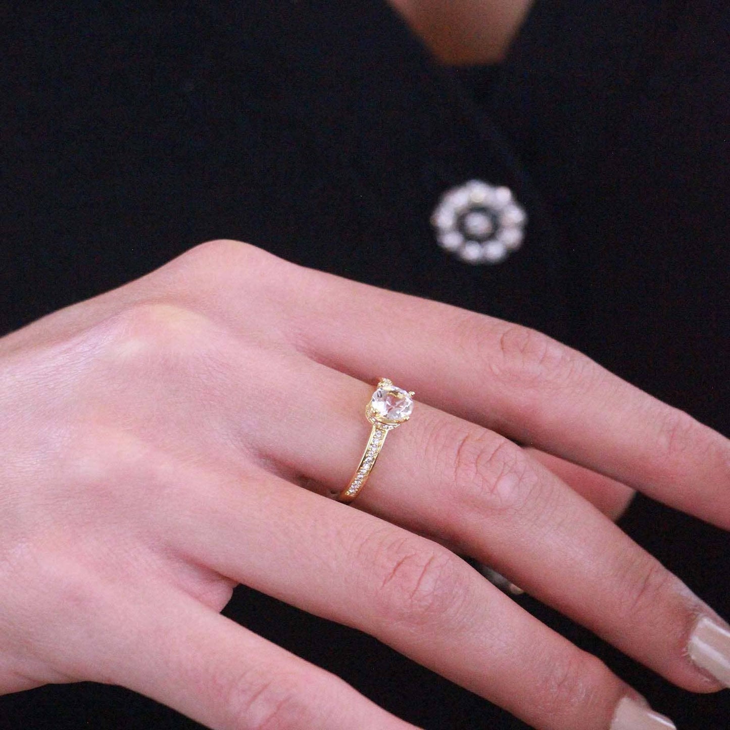 Elise ring - goud en kristal