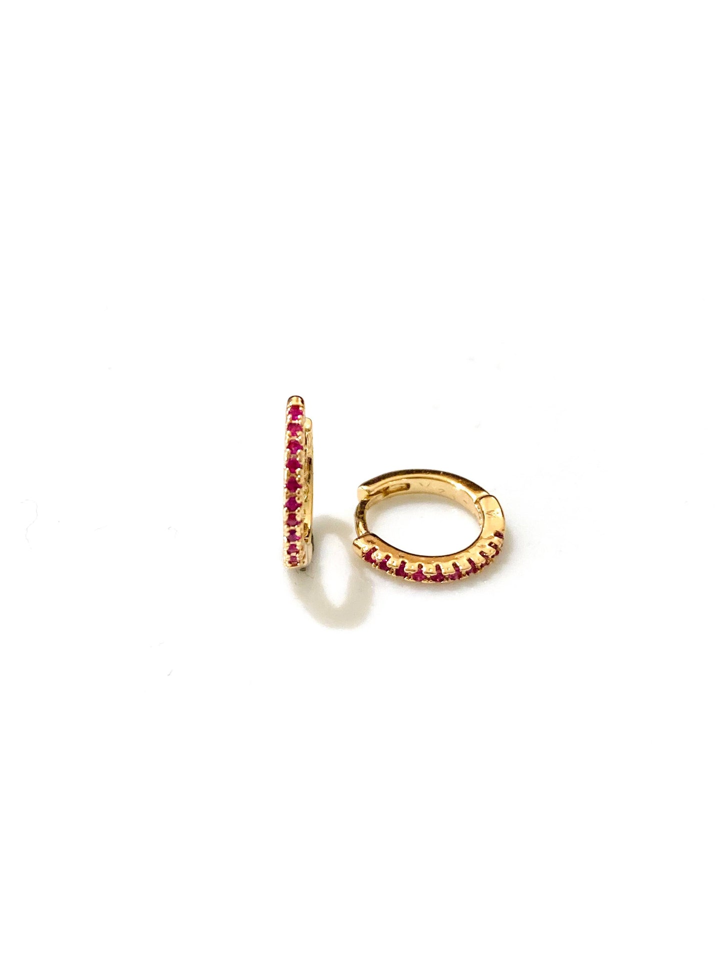 Pink Zoe gouden mini creolen: Goud en roze