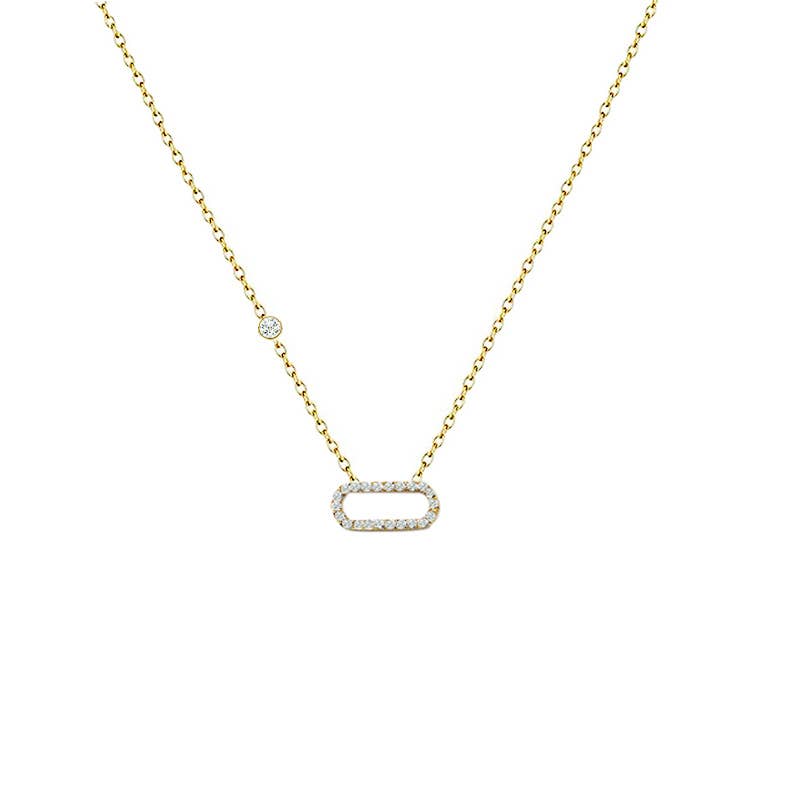 Ketting met lichtpuntje en cliphanger van strasstenen
