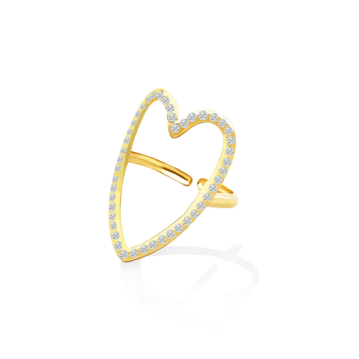 Verstelbare hartvormige ring OY24624A48 goud