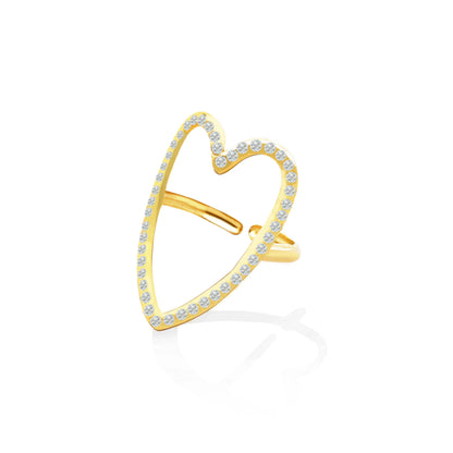 Verstelbare hartvormige ring OY24624A48 goud