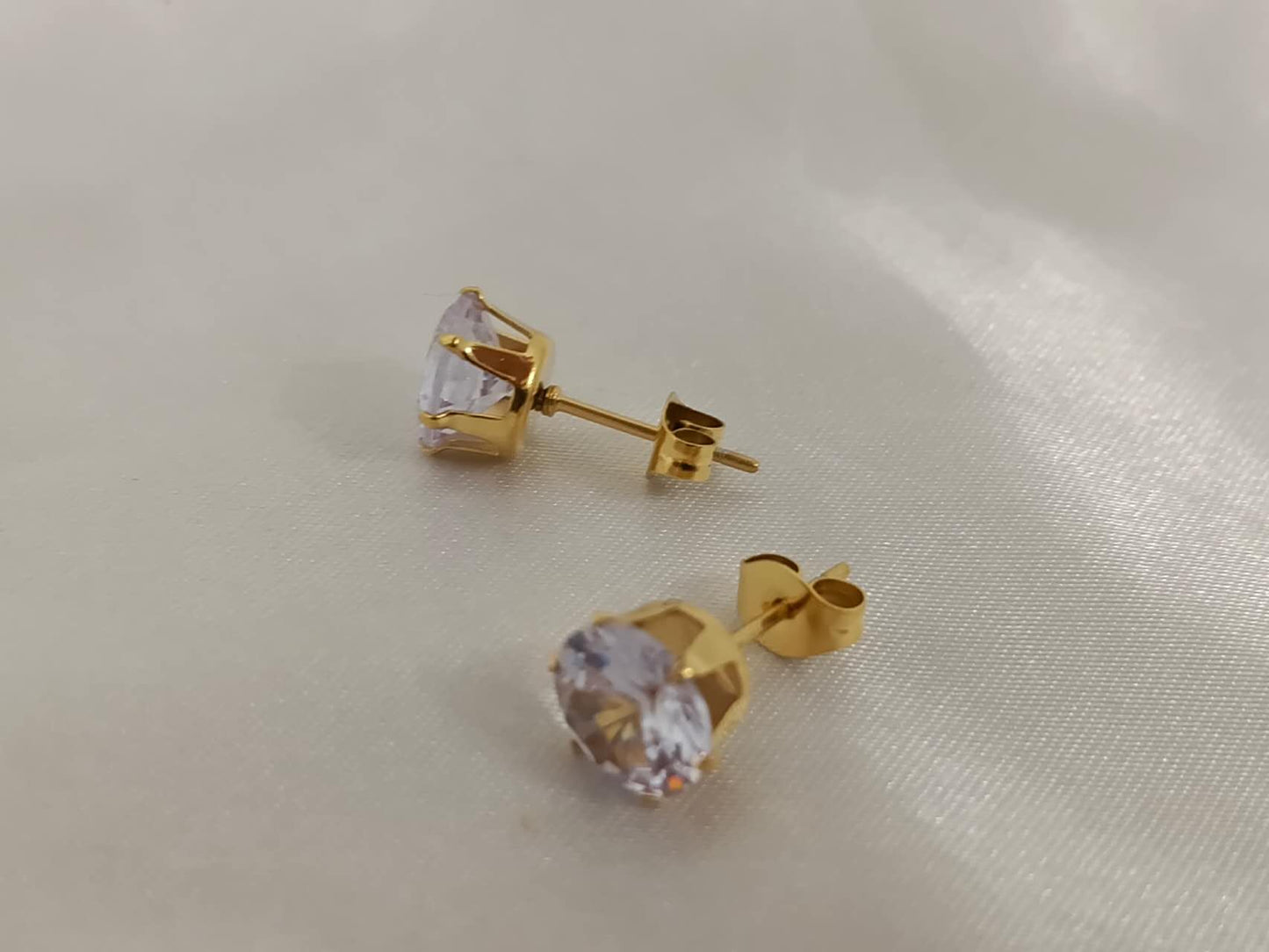 Zirkoon oorbellen roestvrij staal 18K verguld goud