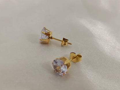 Zirkoon oorbellen roestvrij staal 18K verguld goud