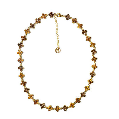 KETTING MET KLEURRIJKE STRASS KLAVERTJESVIER