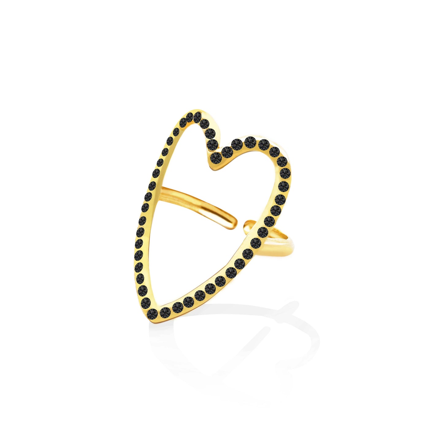Verstelbare hartvormige ring OY24624A48 goud