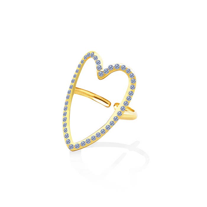 Verstelbare hartvormige ring OY24624A48 goud