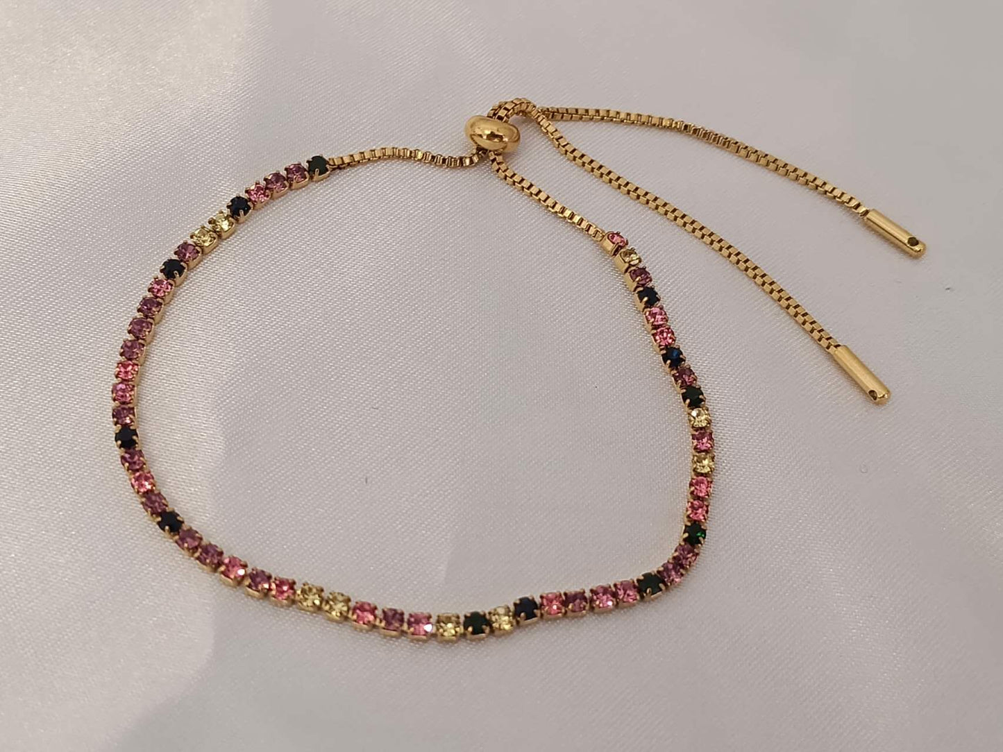 Regenboog zirkonia tennisarmband 18K goud roestvrij staal
