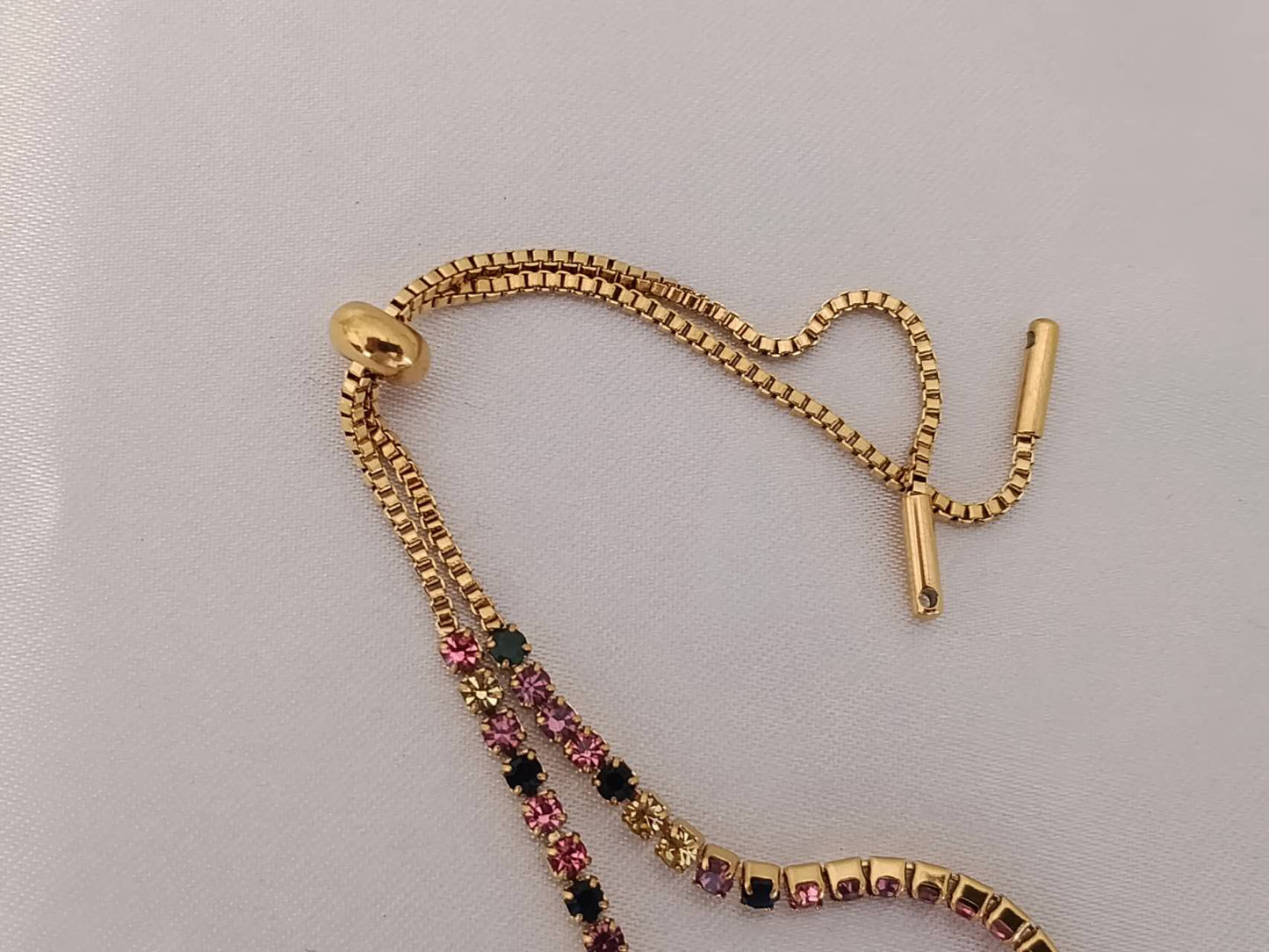 Regenboog zirkonia tennisarmband 18K goud roestvrij staal