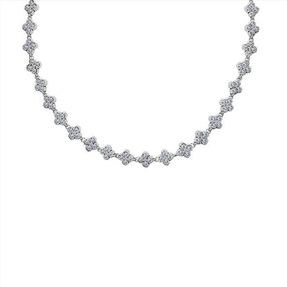 KETTING MET KLEURRIJKE STRASS KLAVERTJESVIER