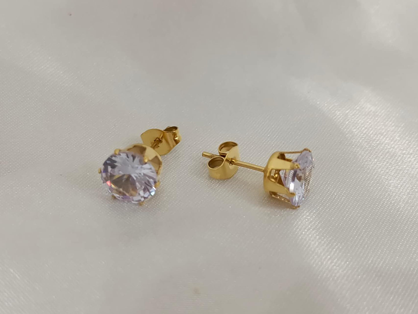 Zirkoon oorbellen roestvrij staal 18K verguld goud